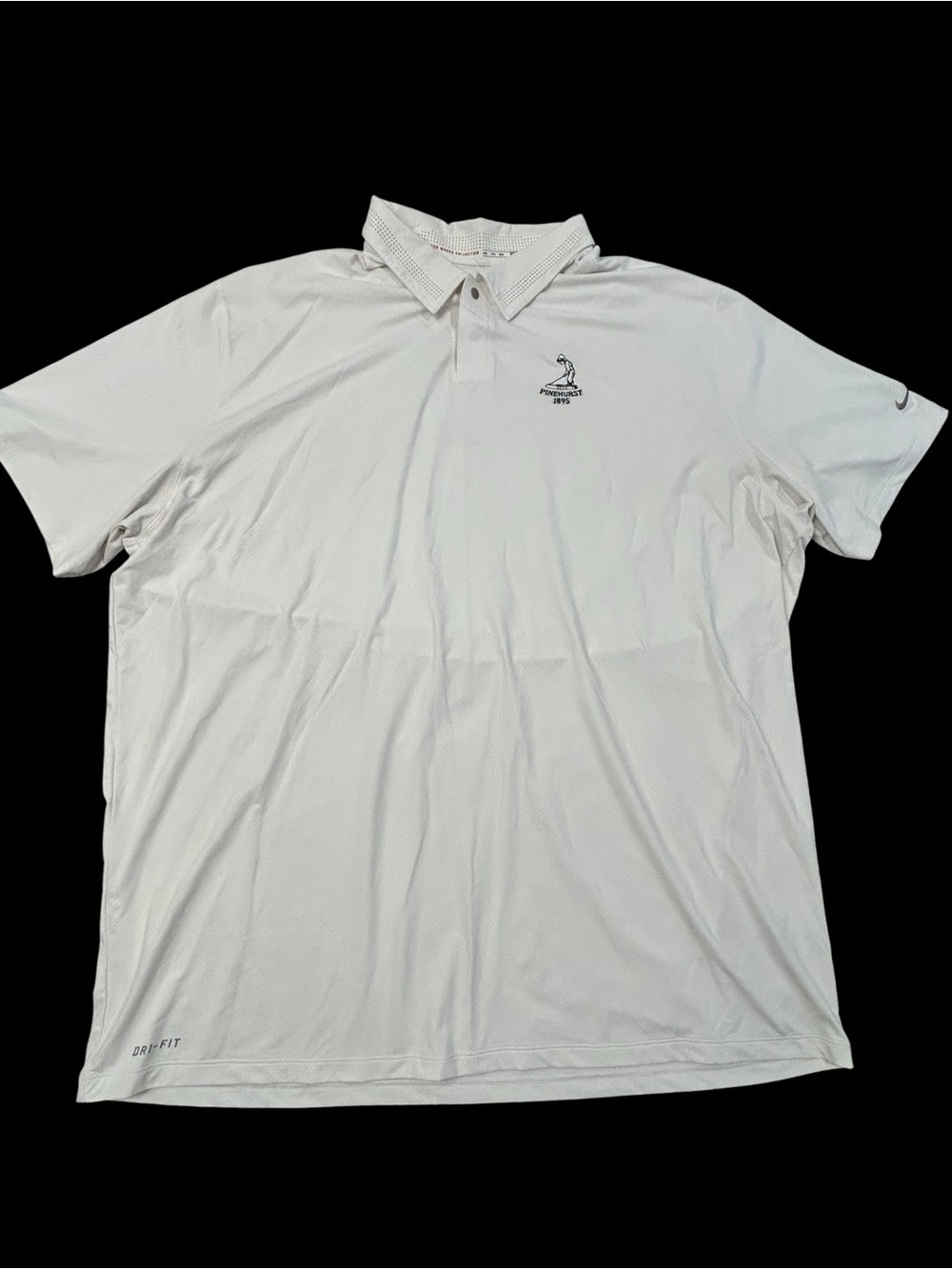 Nike Dri Fit Tiger Woods Collection Pinehurst Golf Polo Shirt Men’s XXL White